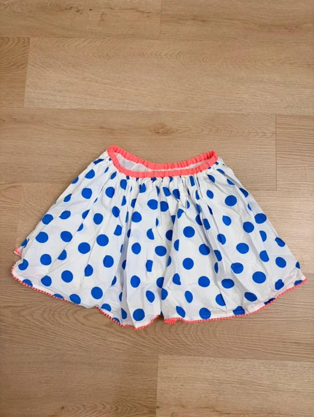 Mini Boden Girls Blue Polka Dot Skirt 7-8Y